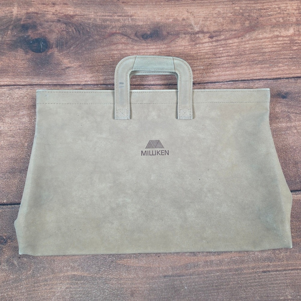 Milliken Tote Bag Mens Womens Large Tan Good Faux Suede Professional Briefcase